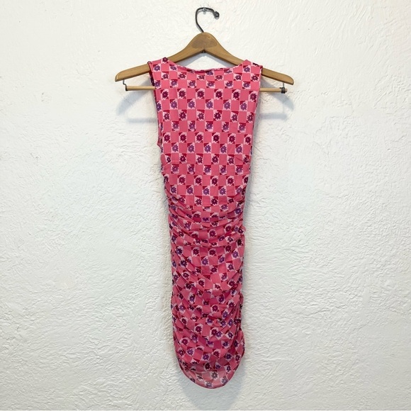 Urban Outfitters XS Dress Mesh Pink Ruched Extra Small UO - Picture 11 of 11